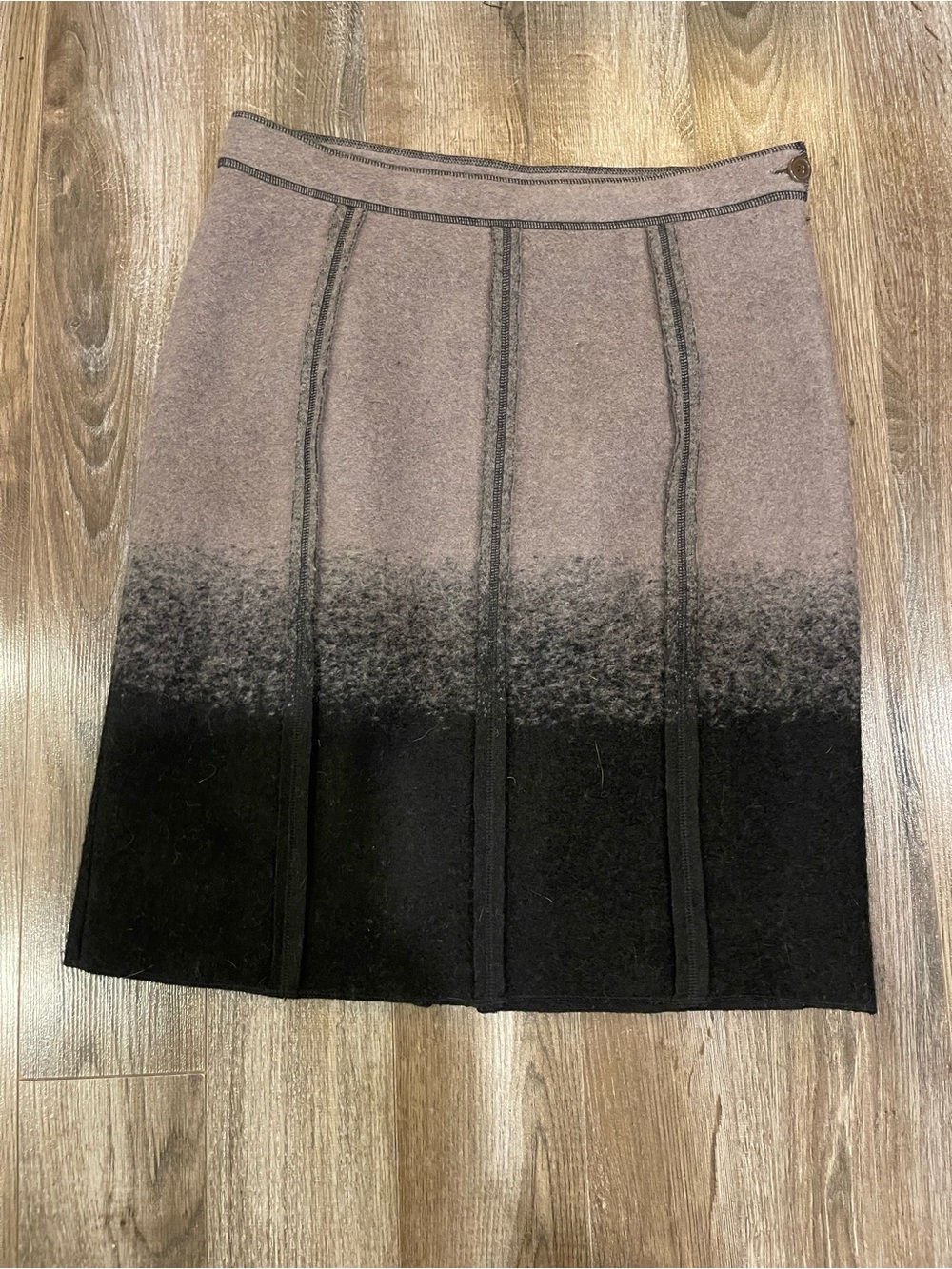Olsen Europe Size 6 Wool Blend Taupe Black Ombré Fully Lined Skirt